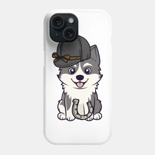 Funny husky dog is ready to ride a horse Phone Case