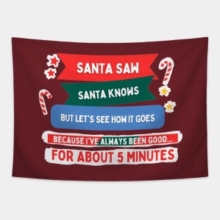 Santa saw Santa knows Tapestry