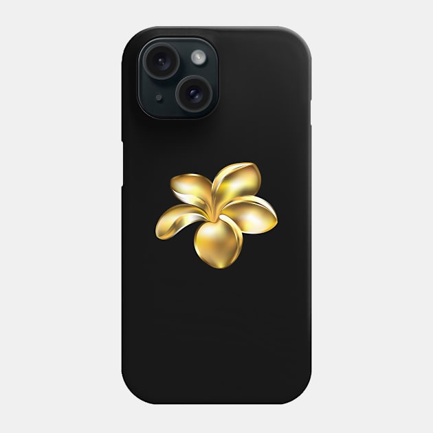 Gold plumeria flower Phone Case by Blackmoon9