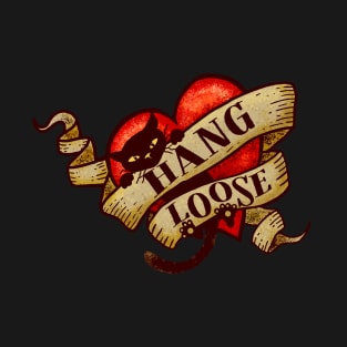 Hang Loose - Tattoo Heart Cat T-Shirt