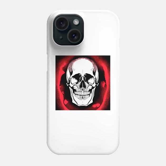 #SkullLove Skull Surrounded with Red Phone Case by MindGlowArt