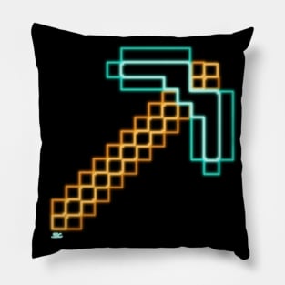 Neon Diamond Pickaxe Pillow