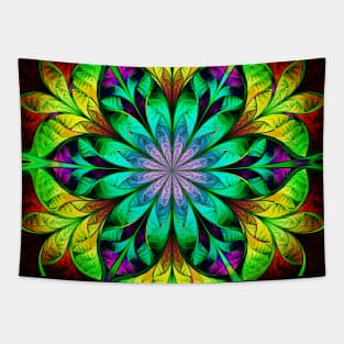 Floral Kaleidoscope Tapestry