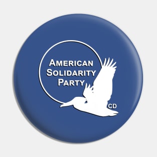 American Solidarity Party White Logo Pin
