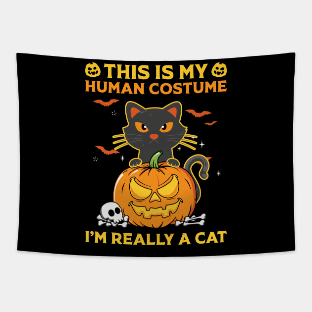 My Human Costume I’m Really A Cat Tapestry by ReeseClaybro