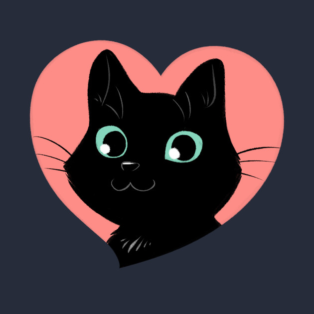 I Heart Black Cats! (Fancy Edition) - Cat - Phone Case