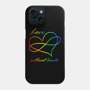 Love without Limits - Polyamorous pride rainbow infinity heart Phone Case
