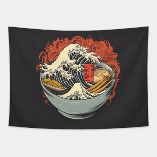 Ramen Noodles Great Wave Off Kanagawa Hokusai Tapestry