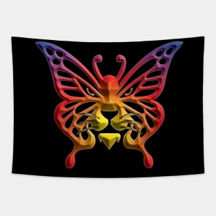 Wolf and butterfly 3d super soft blend drawing cute cool colorful Tapestry