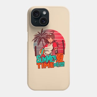 80s summer time anime girl Phone Case