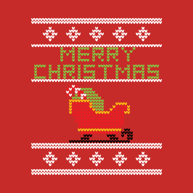 Ugly Christmas Sweater Design Merry Christmas Sleigh by lucidghost