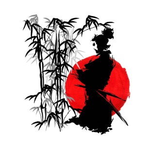 Samurai ninja, bamboo, flag | Japanese aesthetic art, Japan retro vintage T-Shirt