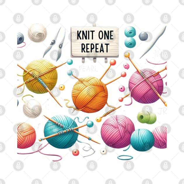 Knit One, Repeat, Knitting Balls of Yarn by MugMusewear