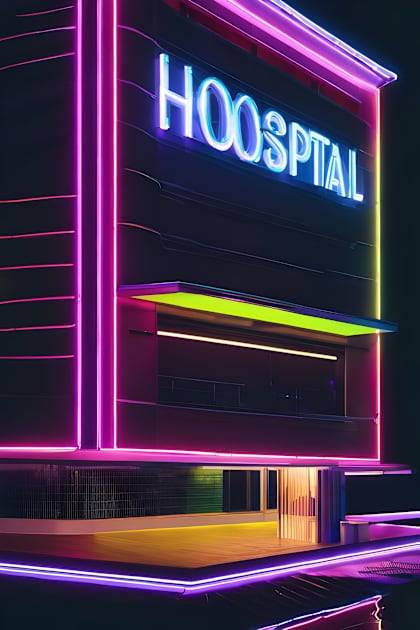 Neon hospital Kids T-Shirt by Spaceboyishere