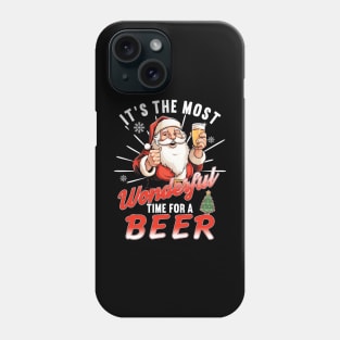 It's the Most Wonderful Time for a Beer - Funny Beer Santa Phone Case