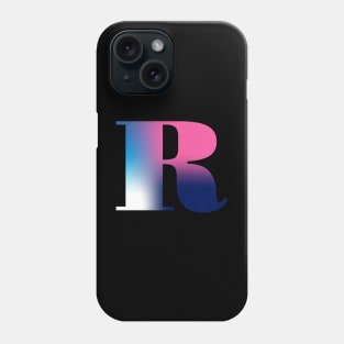 Capital Letter R Monogram Gradient Pink Blue White Phone Case