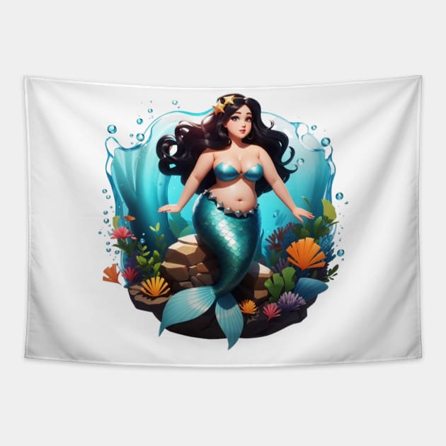 Raven Plus size Mermaid Beauty Tapestry by MGRCLimon