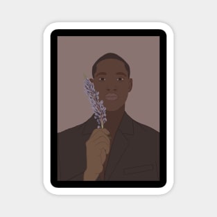 Black man with flower Magnet