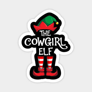 Cowgirl Elf Matching Family Christmas Magnet