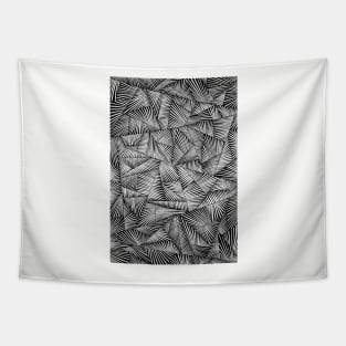 Black and White Line Pattern Tapestry