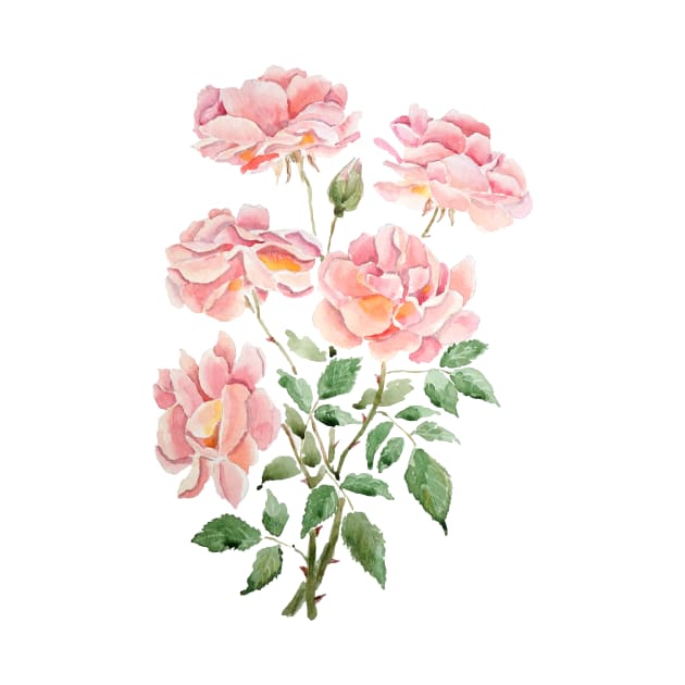 pink rose watercolor 2021 by colorandcolor