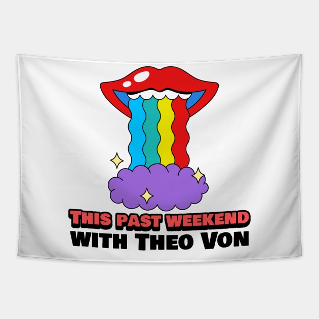 This Past Weekend Retro Rainbow Lips Tapestry by TeeTrendz