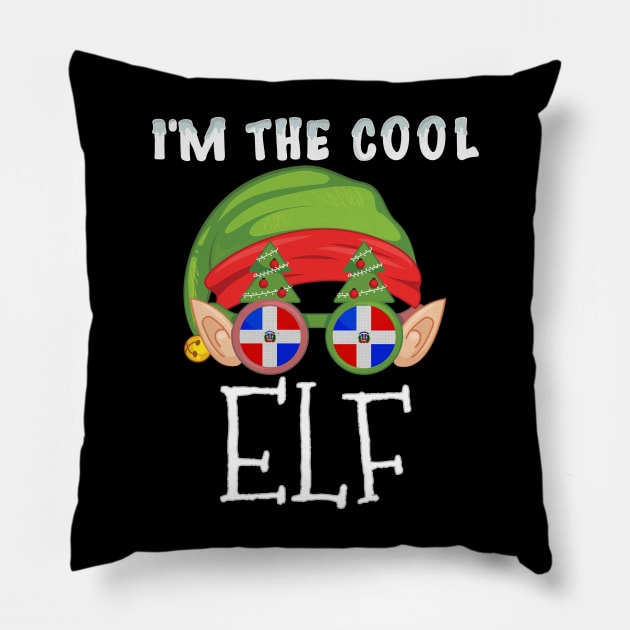 Christmas  I'm The Cool Dominican Elf - Gift for Dominican From Dominican Republic Pillow by Country Flags