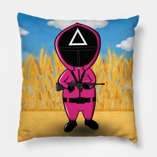 SQUID GAME Masked Guard - Cartoon Art Pillow