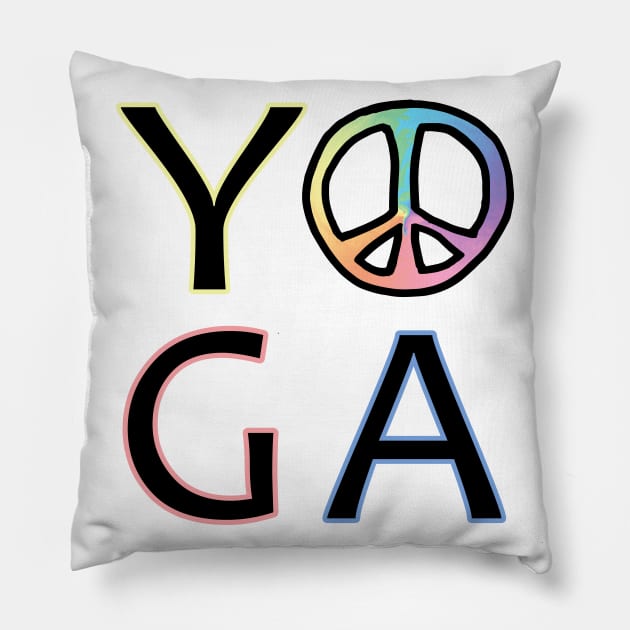 Yoga Peace Sign Love Pillow by julieerindesigns