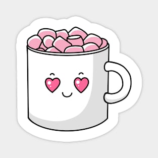Kawaii coffee cup with marshmallows Magnet