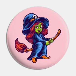 halloween character witch head Pin