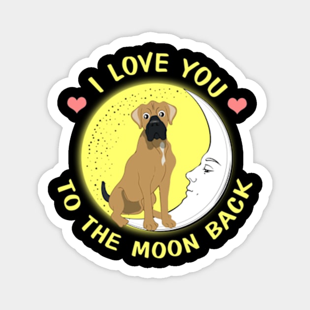 I Love You To The Moon And Back Boxer Magnet by AstridLdenOs