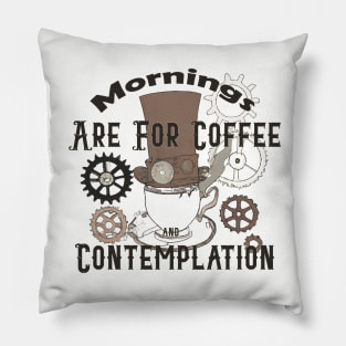 Steampunk Mornings Pillow