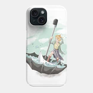 taking a ride on a boatbrella Phone Case