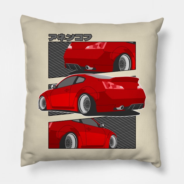 Red Infiniti g35 Pillow by Rebellion Store