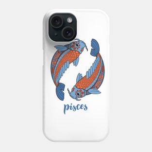 Pisces zodiac digital illustration Phone Case