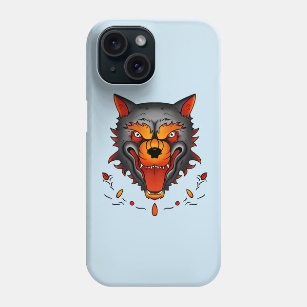 Traditional Wolf Phone Case by TaliDe