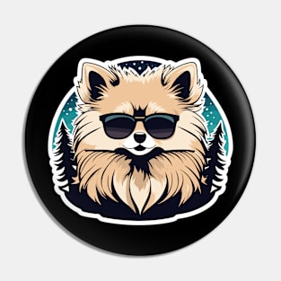 Pomeranian Christmas Drawing Pin