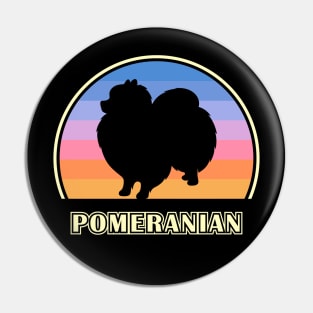 Pomeranian Vintage Sunset Dog Pin