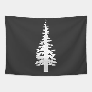 Retro Pixel Tree - White Version Tapestry