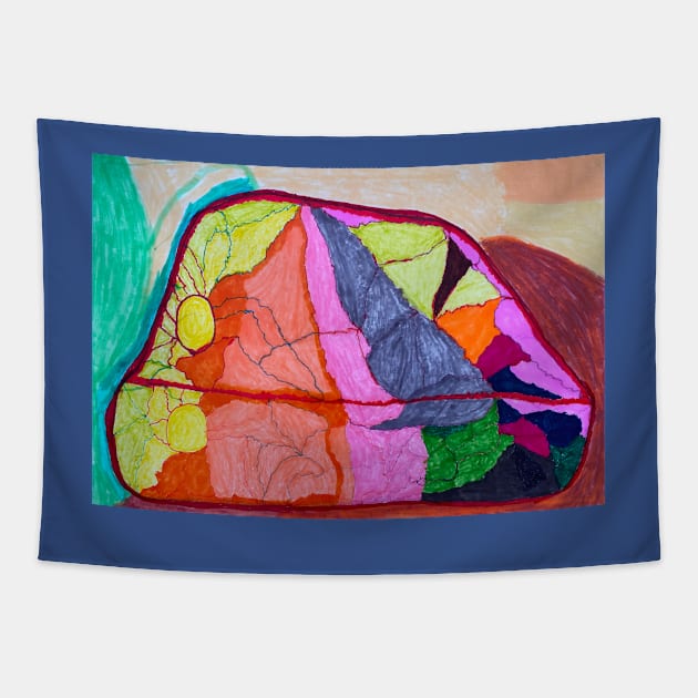 Unique Rock Shapes with Beautiful Colour With a Line in the Centre Tapestry by PodmenikArt