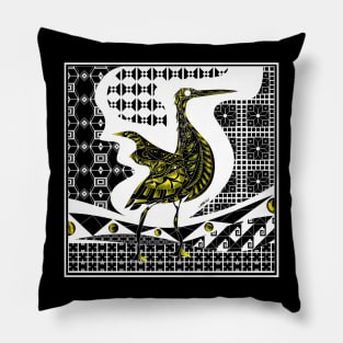 mexican garza seagull egret ecopop in talavera pattern arts Pillow