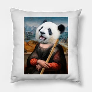 Panda Gioconda Mona lisa Pillow