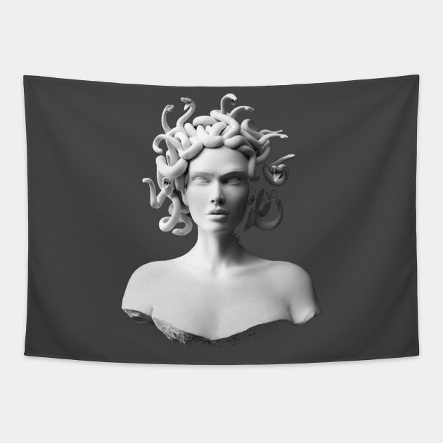 Vaporwave Degrading Medusa Tapestry by isarol