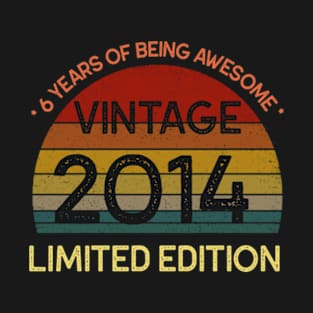 6th birthday vintage 6 year old 2014 T-Shirt