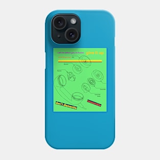 #28 telephone receiver diagram - call me when you're home give it up what did you say Phone Case