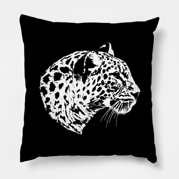 leopard portrait Pillow by Guardi