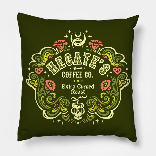 Hecate's Coffee Co. Pillow by Marianne Martin