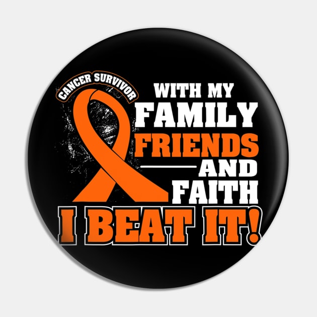 Family Faith I Beat It Leukemia Cancer Awareness Ribbon Pin by eldridgejacqueline