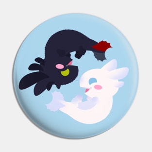 Yin and Yang Axolotl Dragons Pin